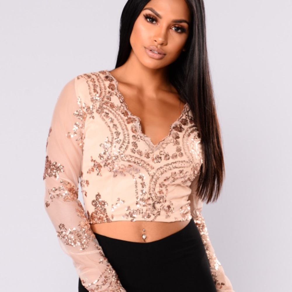 Rose Gold Fashion Nova top